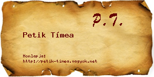 Petik Tímea névjegykártya