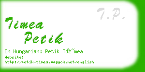 timea petik business card